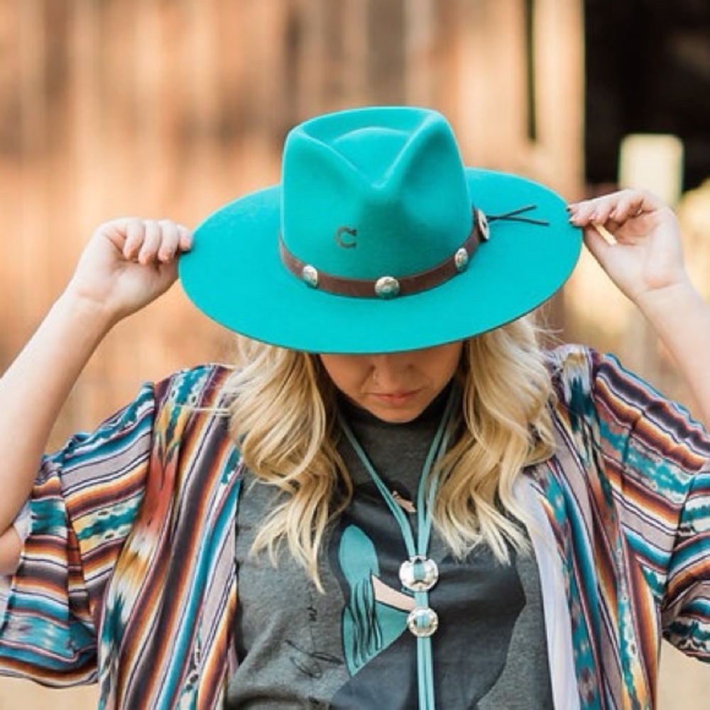 Turquoise Charlie 1 Horse Felt Hat